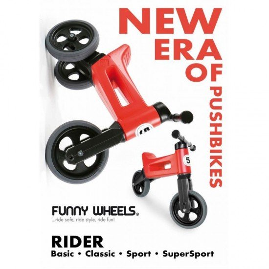 Bicicleta fara pedale Funny Wheels Rider Sport 2 in 1 Red