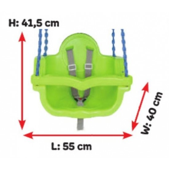 Leagan de interior/exterior Pilsan Jumbo Swing cu lant Rosu