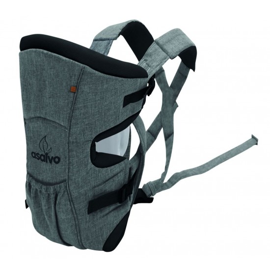 Marsupiu bidirectional Asalvo Baby Carrier Grey Melange