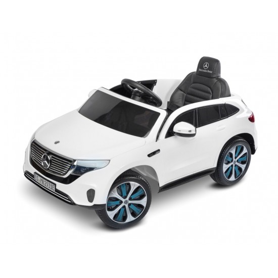 Masinuta electrica cu telecomanda Toyz Mercedes-Benz EQC Police Alba 12V