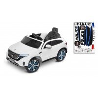 Masinuta electrica cu telecomanda Toyz Mercedes-Benz EQC Police Alba 12V