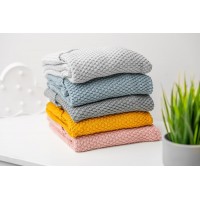 Paturica cu gluga bambus 100% cutie cadou Albastra