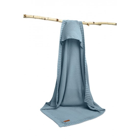Paturica cu gluga bambus 100% cutie cadou Albastra