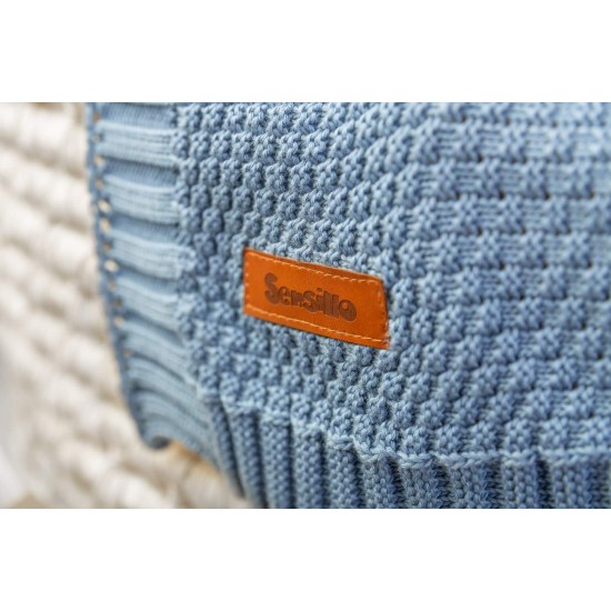 Paturica cu gluga bambus 100% cutie cadou Albastra