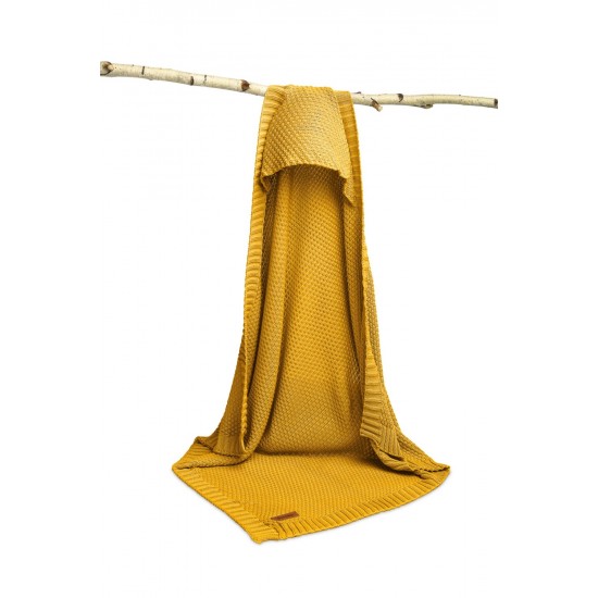 Paturica cu gluga bambus 100% cutie cadou Mustar