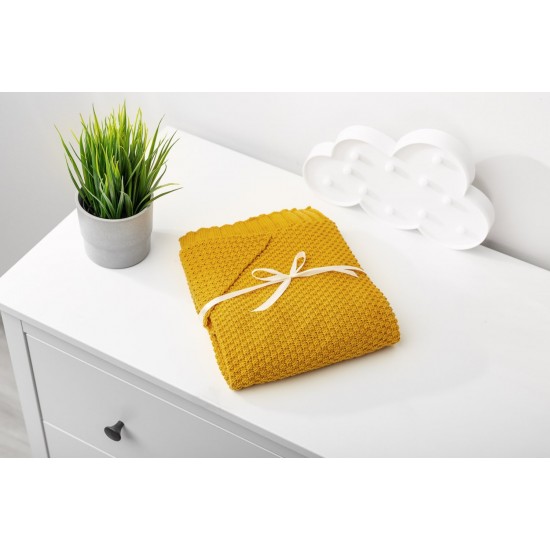 Paturica cu gluga bambus 100% cutie cadou Mustar