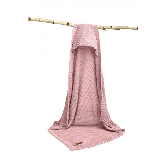 Paturica cu gluga bambus 100% cutie cadou Roz
