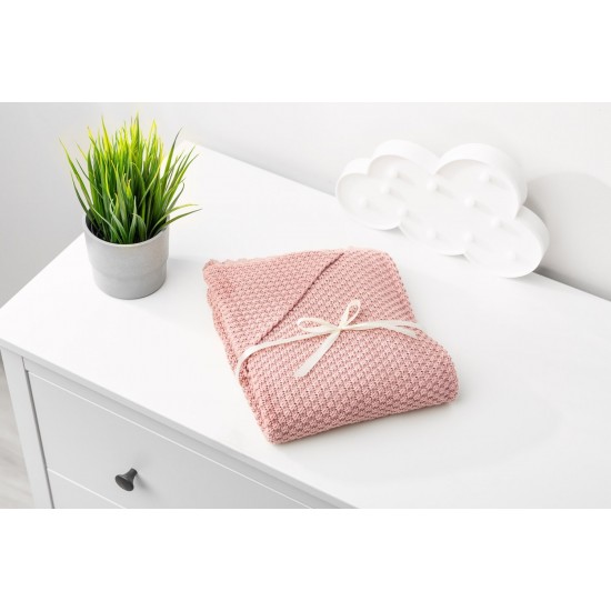 Paturica cu gluga bambus 100% cutie cadou Roz