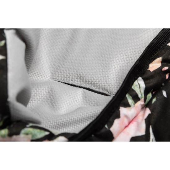 Paturica cu gluga pentru cos auto Sensillo Velvet Flori Negre