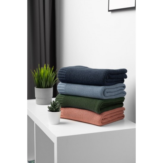 Paturica de bumbac si bambus Sensillo 100x80 cm Jeans