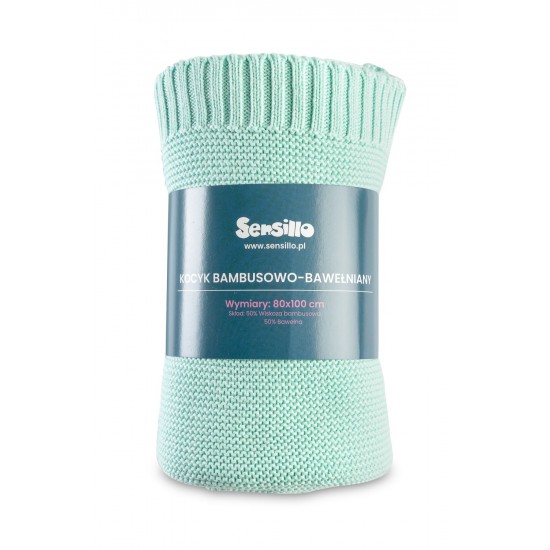 Paturica de bumbac si bambus Sensillo 100x80 cm Menta