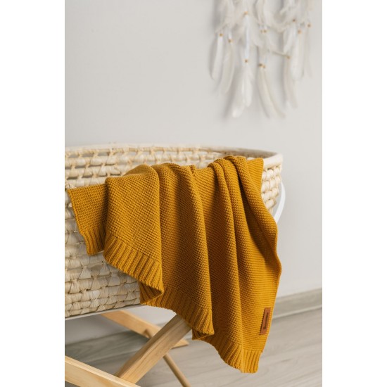 Paturica de bumbac si bambus Sensillo 100x80 cm Mustar