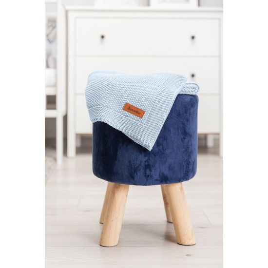 Paturica de bumbac tricotata Sensillo 100x80 cm Albastra