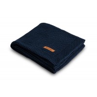 Paturica de bumbac tricotata Sensillo 100x80 cm Albastra Inchis