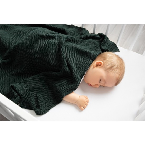 Paturica de bumbac tricotata Sensillo 100x80 cm Bej