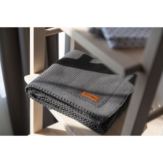 Paturica de bumbac tricotata Sensillo 100x80 cm Grafit