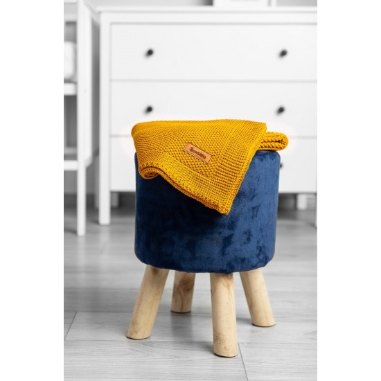 Paturica de bumbac tricotata Sensillo 100x80 cm Mustar