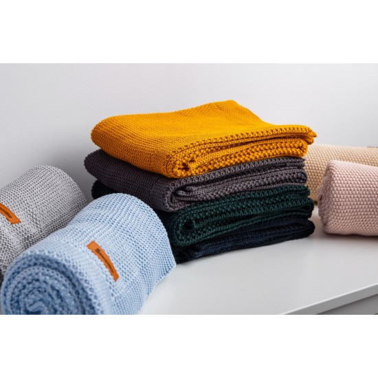 Paturica de bumbac tricotata Sensillo 100x80 cm Roz