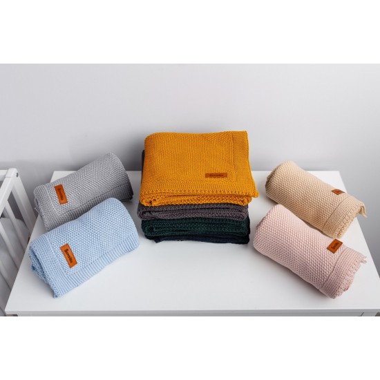 Paturica de bumbac tricotata Sensillo 100x80 cm Verde Inchis