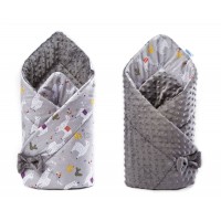 Paturica nou-nascut Sensillo Minky Wrap gri 80x80 cm