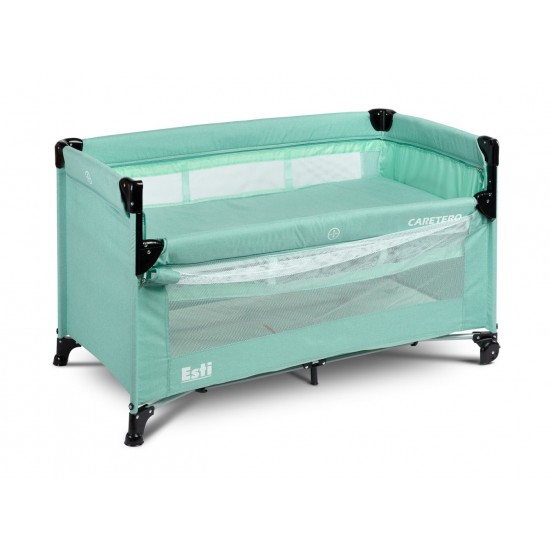 Patut pliabil cu etaj suplimentar si laterala reglabila Caretero Esti Menta