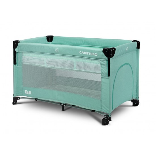 Patut pliabil cu etaj suplimentar si laterala reglabila Caretero Esti Menta