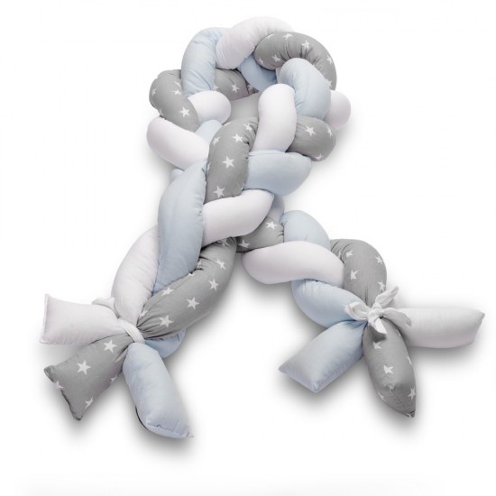 Protectie interioara pentru patut Sensillo 210 cm Albastru/Gri Stelute