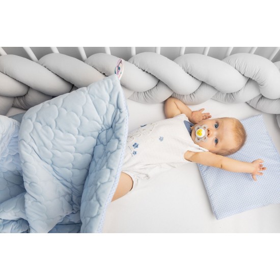 Protectie interioara pentru patut Sensillo 210 cm Albastru/Gri Stelute