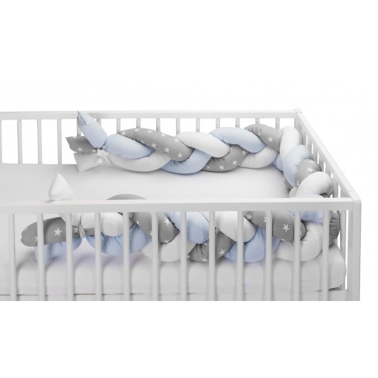 Protectie interioara pentru patut Sensillo 210 cm Albastru/Gri Stelute