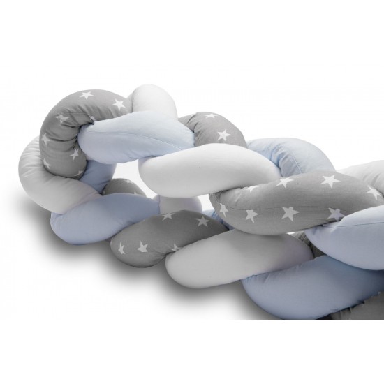 Protectie interioara pentru patut Sensillo 210 cm Albastru/Gri Stelute