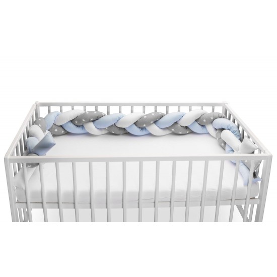 Protectie interioara pentru patut Sensillo 210 cm Albastru/Gri Stelute