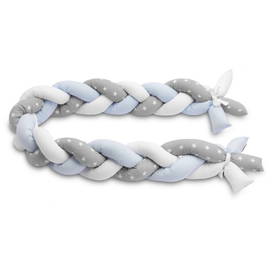 Protectie interioara pentru patut Sensillo 210 cm Albastru/Gri Stelute