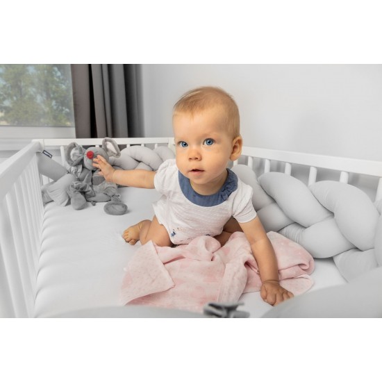 Protectie interioara pentru patut Sensillo 210 cm Albastru/Gri Stelute