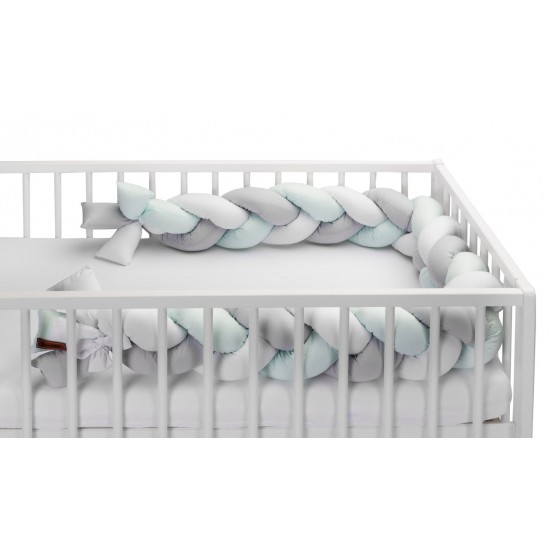 Protectie interioara pentru patut Sensillo 210 cm Menta/Gri