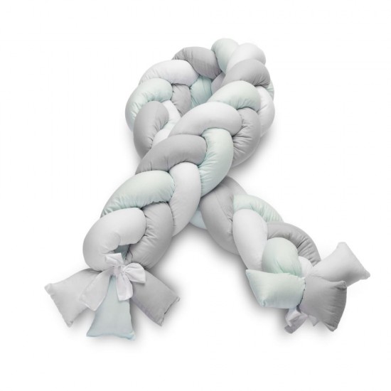 Protectie interioara pentru patut Sensillo 210 cm Menta/Gri