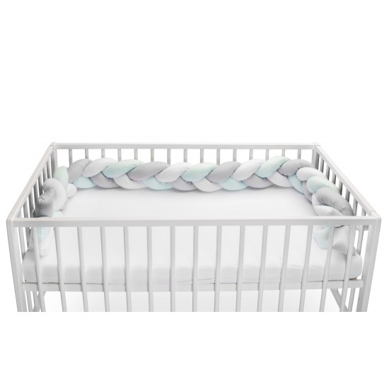 Protectie interioara pentru patut Sensillo 210 cm Menta/Gri
