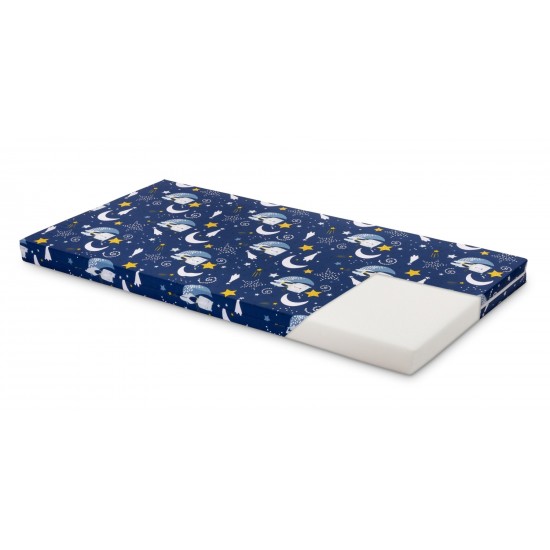 Saltea de spuma Sensillo 120x60 cm Albastra/Ursuleti