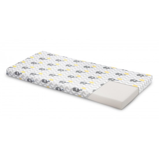 Saltea de spuma Sensillo 120x60 cm Gri/Elefanti