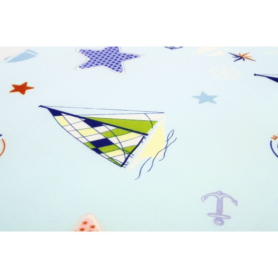 Saltea de spuma Sensillo albastra barcute 120x60 cm