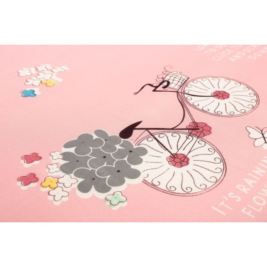 Saltea de spuma Sensillo roz biciclete 120x60 cm