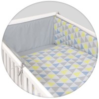 Set lenjerie 3 piese Ceba Triunghiuri Albastre-Galbene