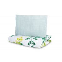 Set lenjerie de pat 100% bumbac cu 2 piese Sensillo Eucalipt Verde