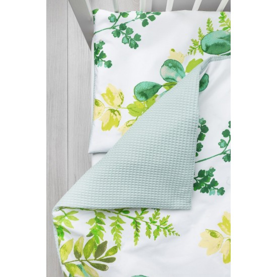 Set lenjerie de pat 100% bumbac cu 2 piese Sensillo Eucalipt Verde