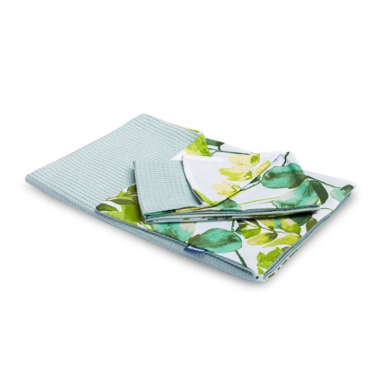 Set lenjerie de pat 100% bumbac cu 2 piese Sensillo Eucalipt Verde