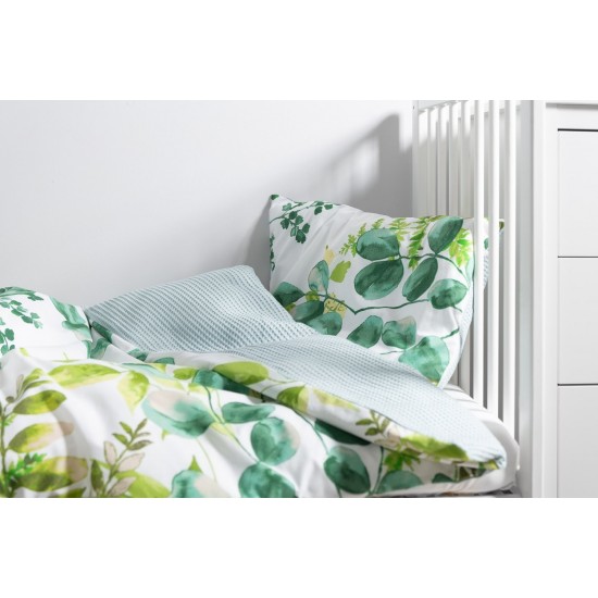 Set lenjerie de pat 100% bumbac cu 2 piese Sensillo Eucalipt Verde