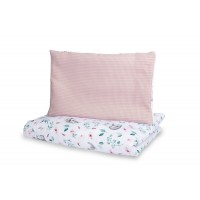 Set lenjerie de pat 100% bumbac cu 2 piese Sensillo Hipopotam Roz