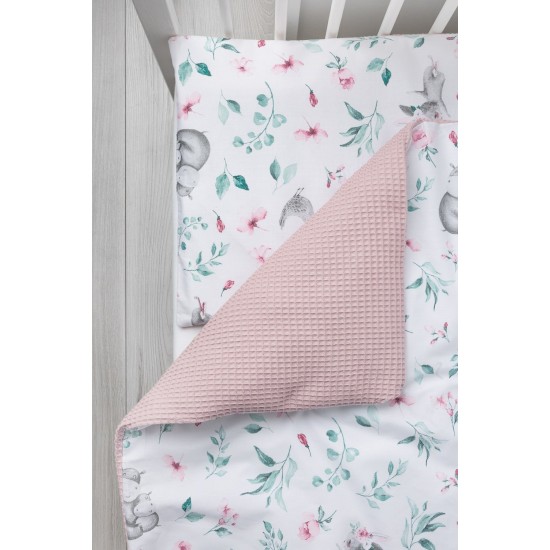 Set lenjerie de pat 100% bumbac cu 2 piese Sensillo Hipopotam Roz