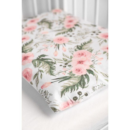 Set lenjerie de pat cu 2 piese Sensillo Trandafiri Roz