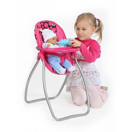 Set scaun de masa cu leagan 2 in 1 pentru papusi PlayTo Izabela