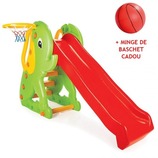 Tobogan cu cos de baschet Pilsan Elephant si minge cadou